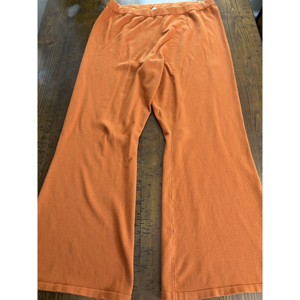 WynneLayers 1X Orange Wide Leg Pants Soft Cozy Autumn Fall Boho Lounge - Picture 8 of 8